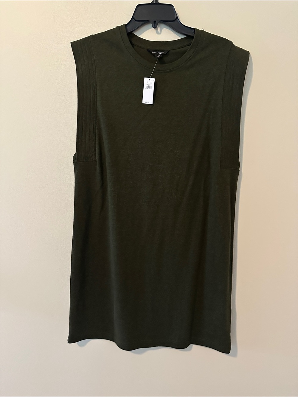 Banana Republic Dark Olive Green Sleeveless Midi Dress